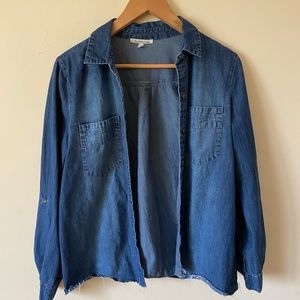 Soft blue denim button shirt, size M